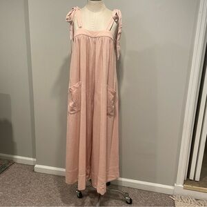 Bird & Knoll pink wide leg jumpsuit size M